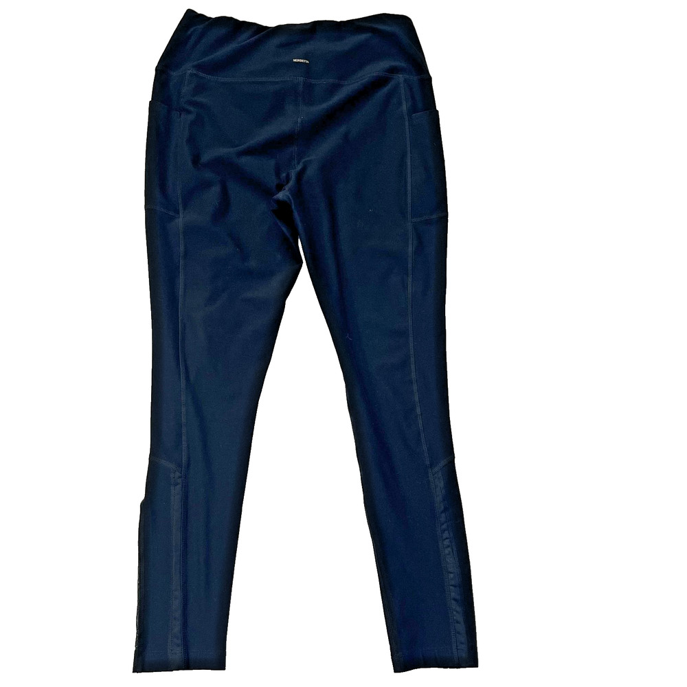 Mondetta Performance Leggings Women Large Black Mesh Panel Athletic